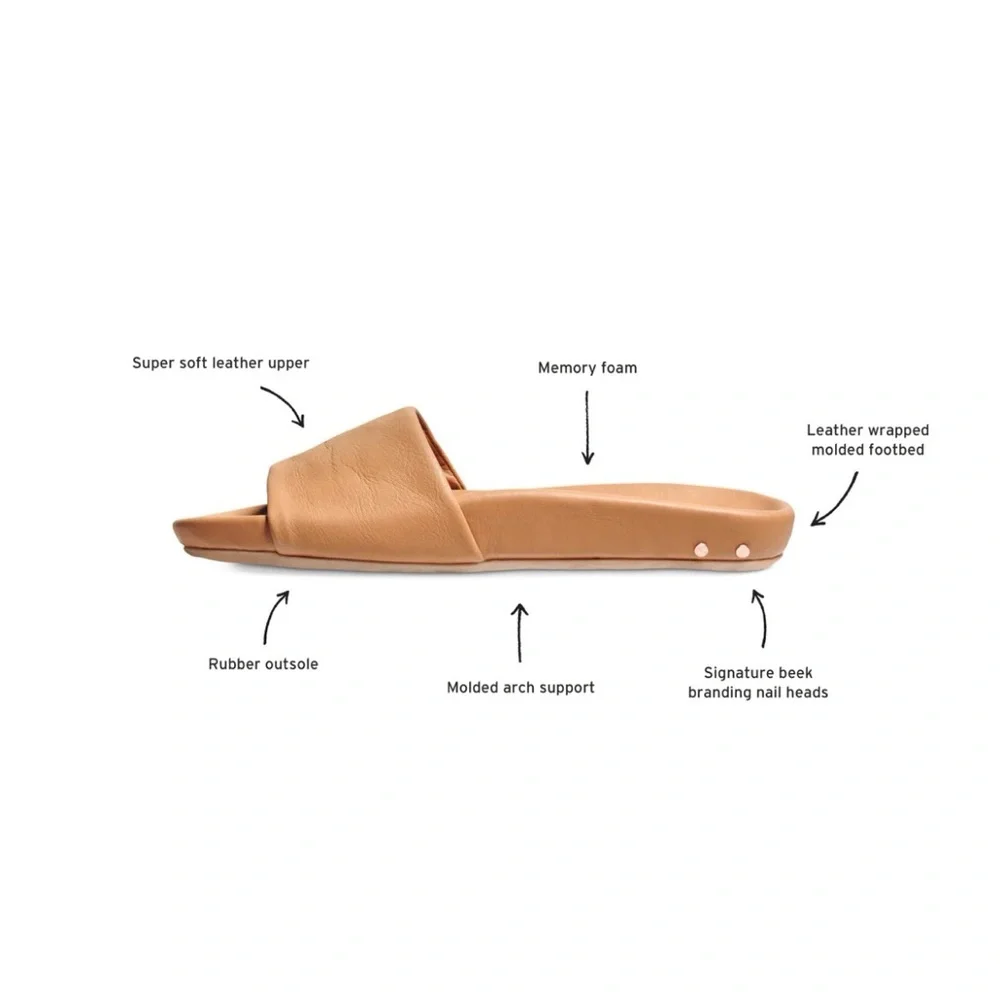 Beek Gallito Honey Leather Slides - Picture 3 of 10